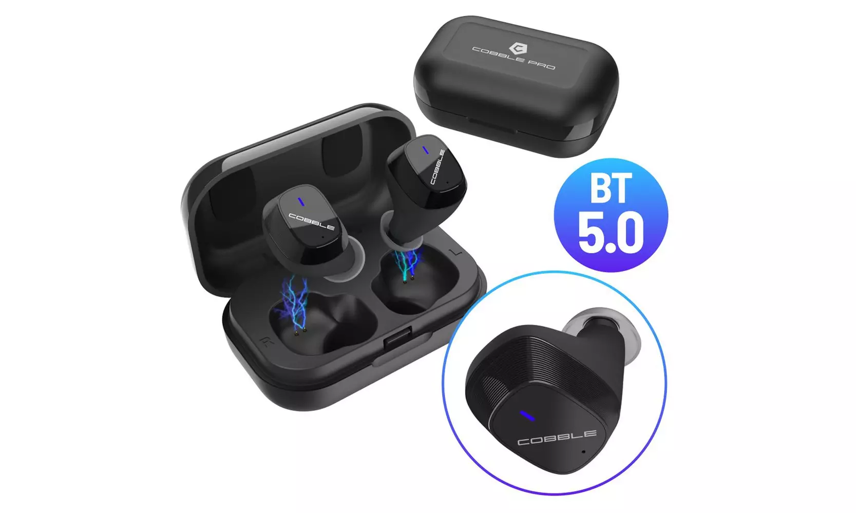 Cobble Pro Auto Pairing True Wireless Earbuds Bluetooth 5.0 with Charging Case - Primary Image