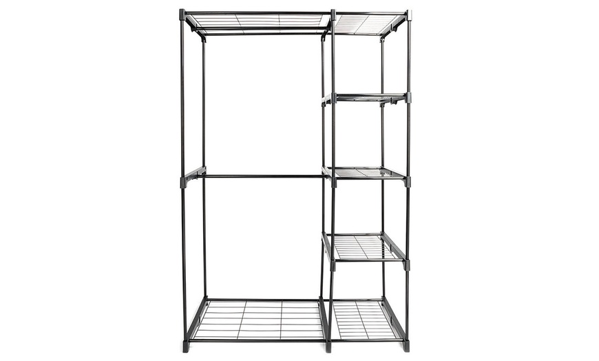 5 Tier Portable Storage Closet Organizer Wardrobe Clothes Rack 2 Colors ...