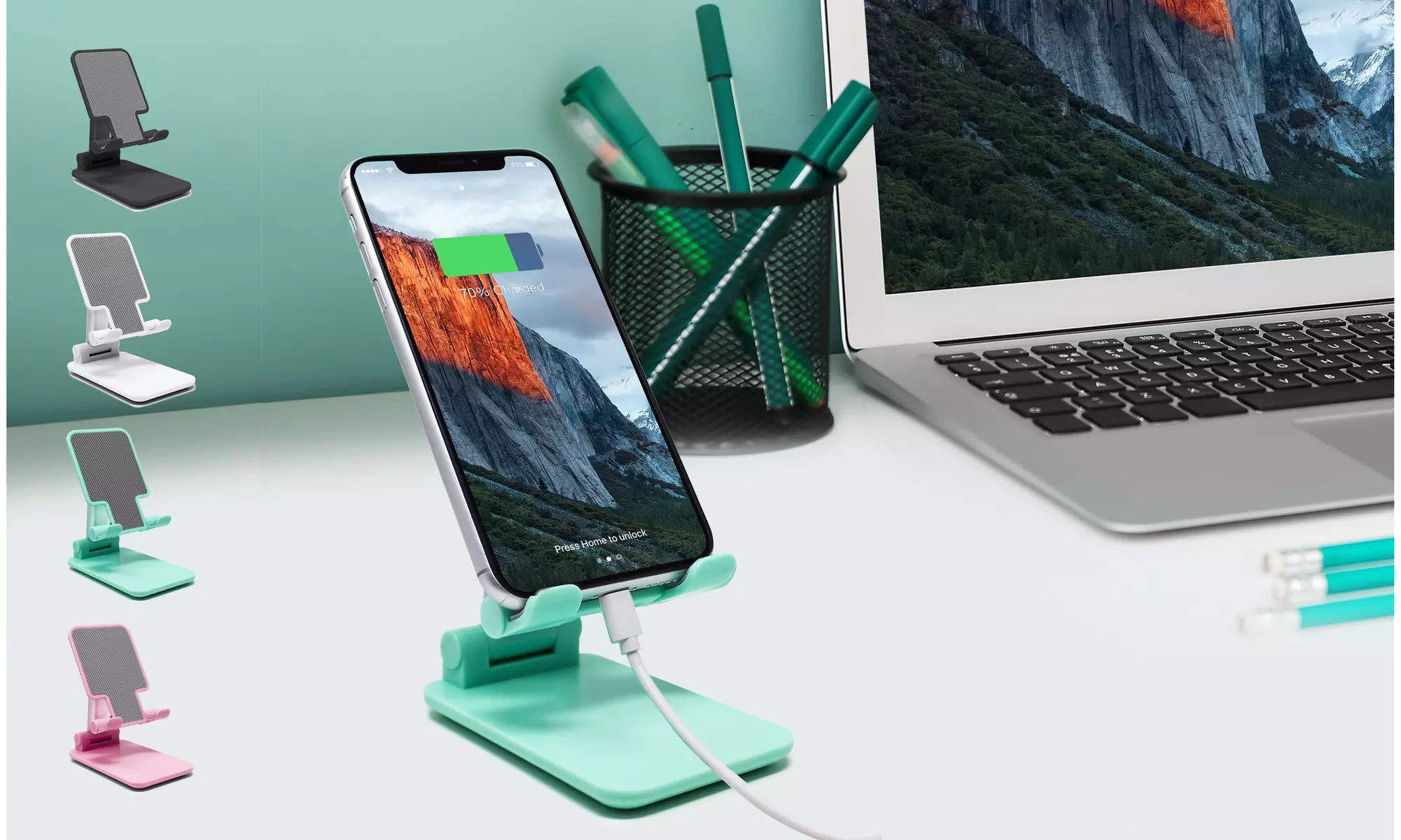 Aduro U-Rise Foldable Desktop Phone & Tablet Stands - Primary Image