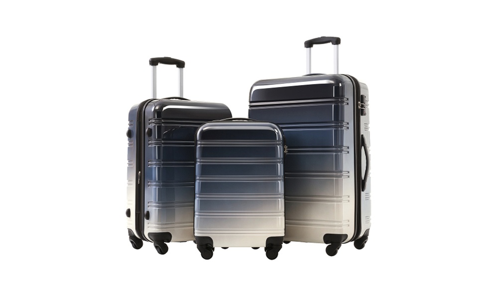 Hardshell Luggage Three-Piece Set Gradient Color Expandable Suitcase
