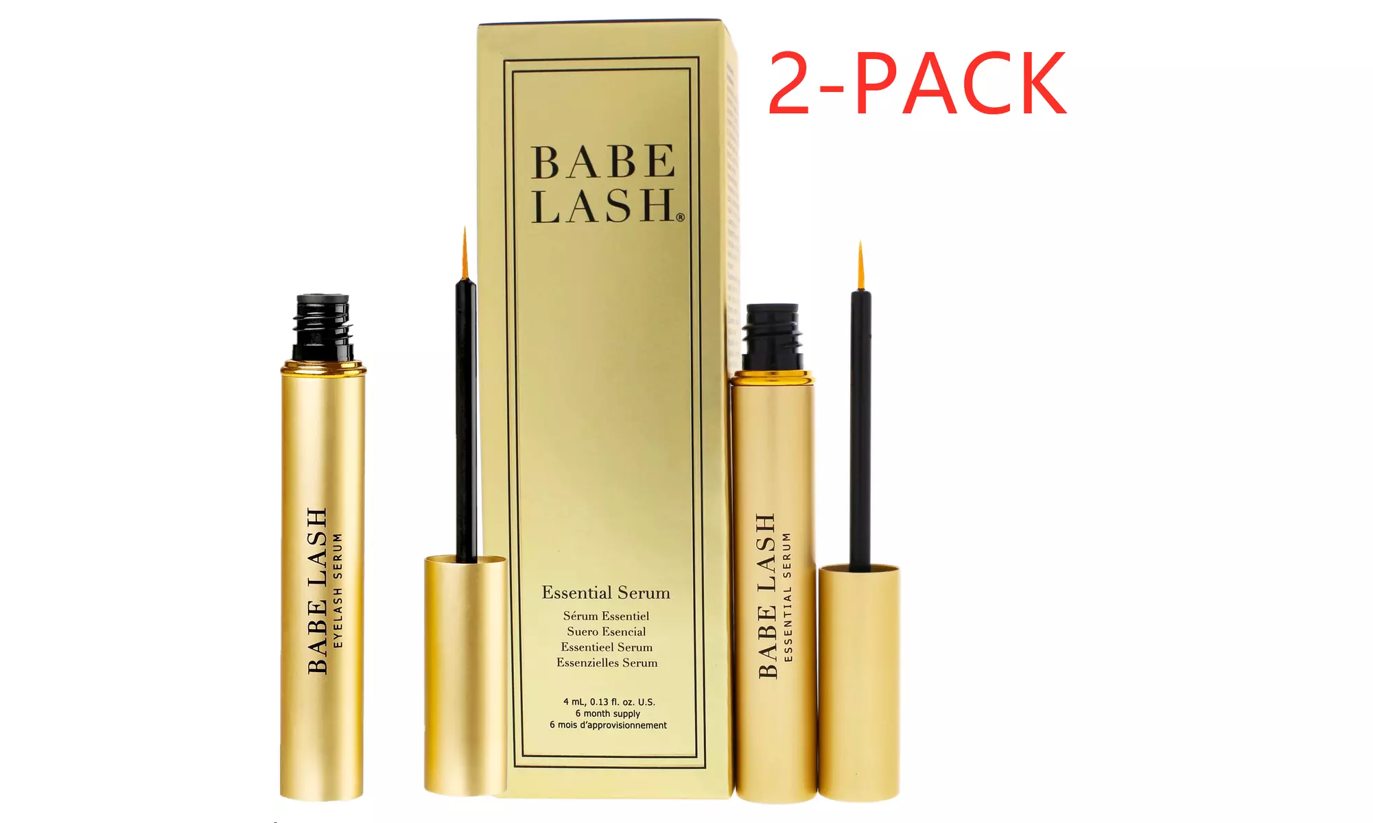 4 Ml New package BABE  LASH  Essential Serum Eyelash growth liquid Gold 1/2 Pack - Primary Image