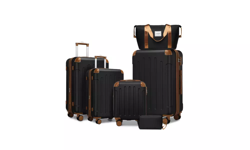 4-Piece Expandable Spinner Luggage Set with TSA Locks and Packing Cubes