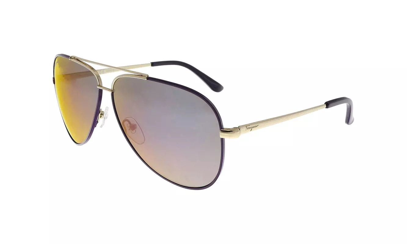 Salvatore Ferragamo Unisex Aviator Sunglasses - Luxury Authentic Designer