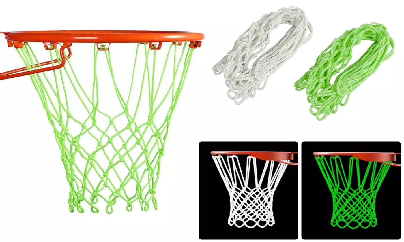 Nightlight Glowing Light Sun Powered Basketball Hoop Net Shoots Training