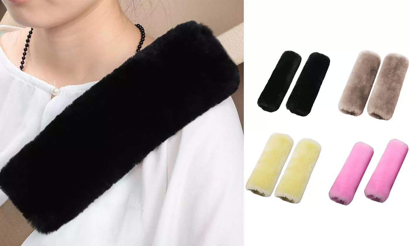 Car Seat Straps Shoulder Pads Super Soft Plush Seat Belt Covers