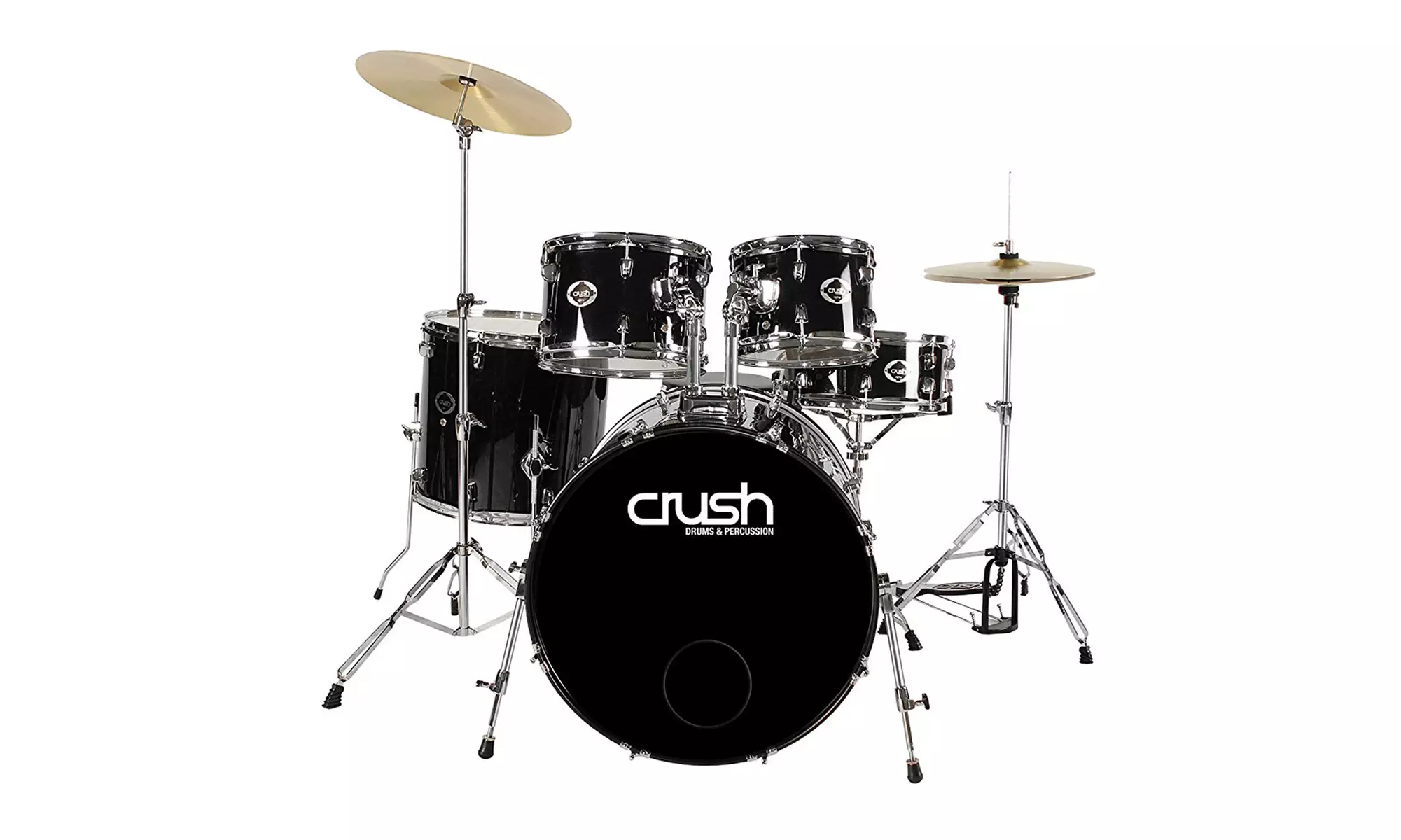 Crush Drums AL528-900 Alpha Complete 5pc Drumset Package w/Cymbals - Black - Primary Image