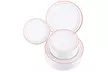 Juvale 50-Pack White Rose Gold Rim Wedding Plastic Plates Dessert Dinner Plates - Second Medium