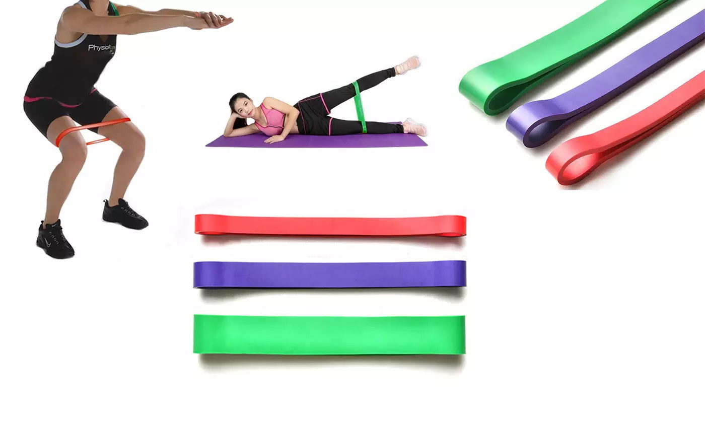 3-Piece Heavy Duty Resistance Loop Exercise Bands Set For Yoga Workout Fitness - Primary Image