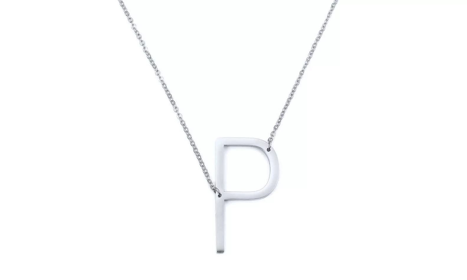 LESIES Big Letter Necklace Stainless Steel Initial Pendant