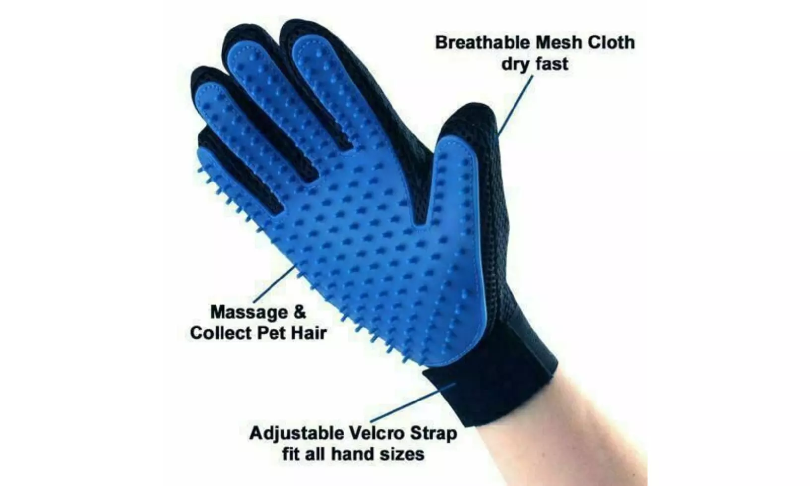 Pet Grooming Gloves Brush Dog Cat Hair Remover Mitt Massage Deshedding 