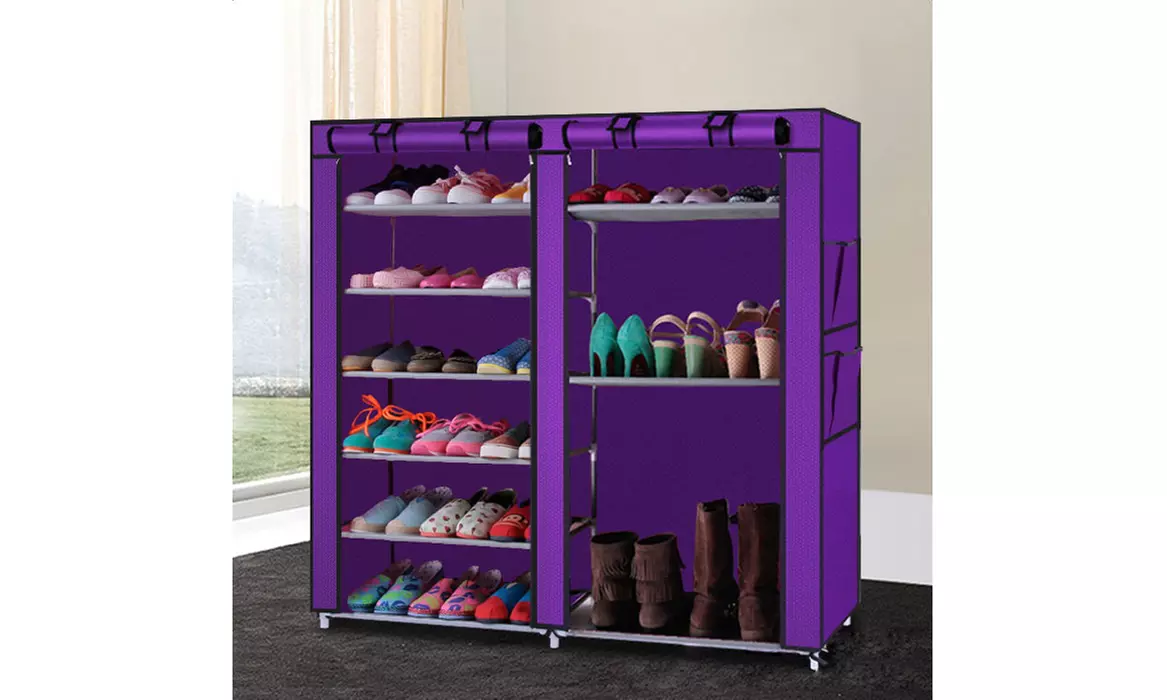 9 Lattices Shoe Rack Shoe Storage Organizer Cabinet with Non-Woven Fabric Cover  - Second Medium