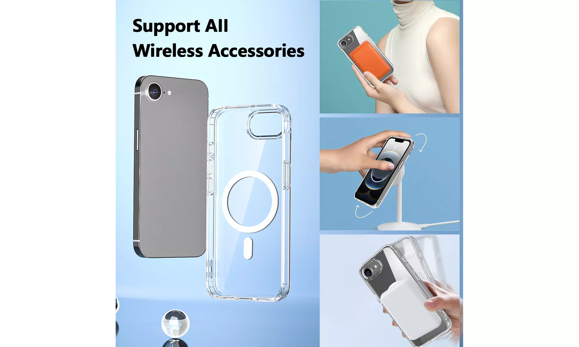 AICASE Clear MagSafe Compatible Case for iPhone 16e