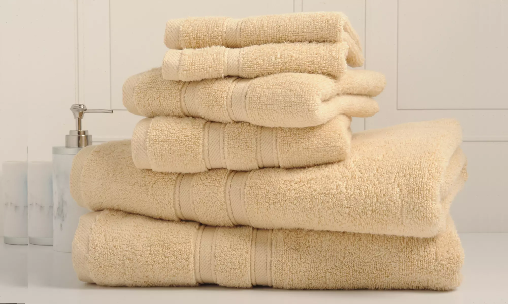 Bibb Home 6-Piece Zero Twist Egyptian Cotton Towel Set