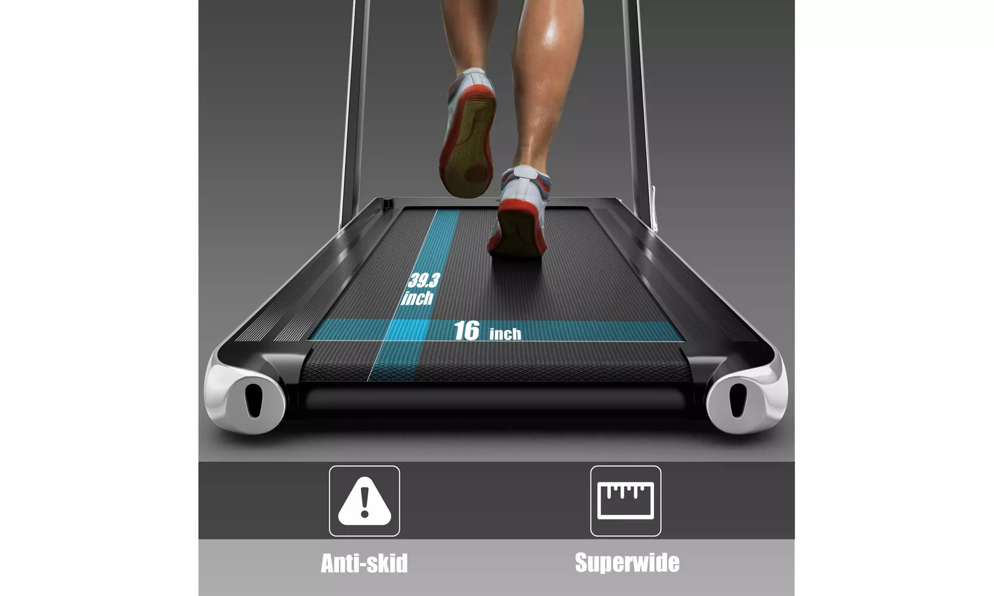 Superfit 2.25HP 2 in 1 Folding Treadmill Speaker Home Gym