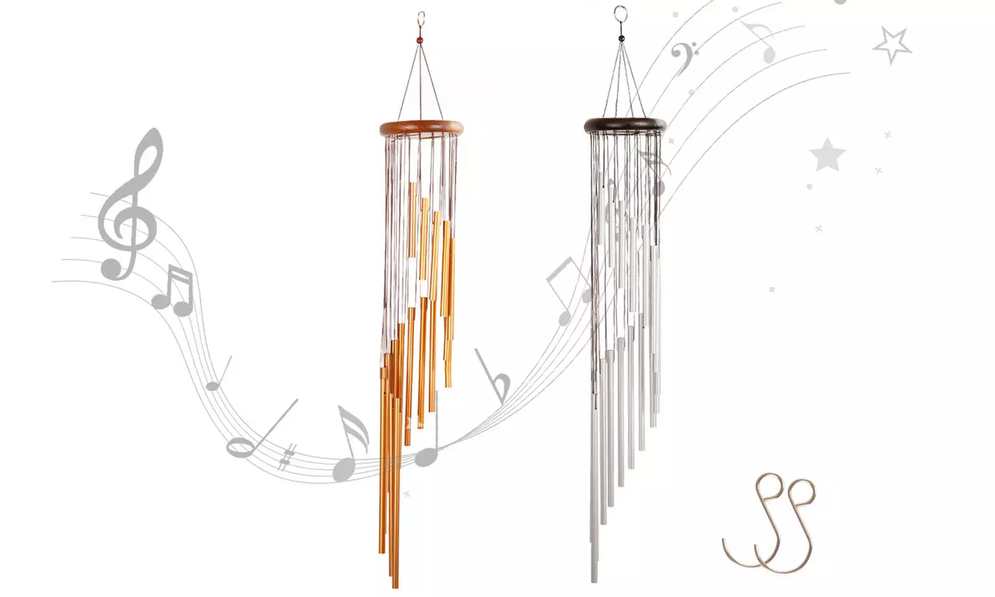 Outdoor Wood and 18 Scrub Aluminum Alloy Tubes Wind Chime  - Primary Image
