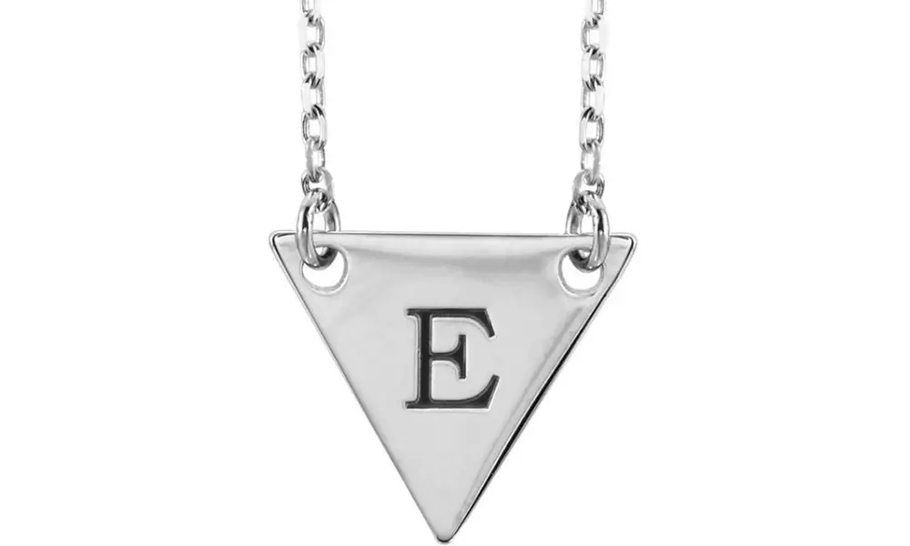 Paris Jewelry Geometric-Design White Gold-Plated Necklace - Primary Image