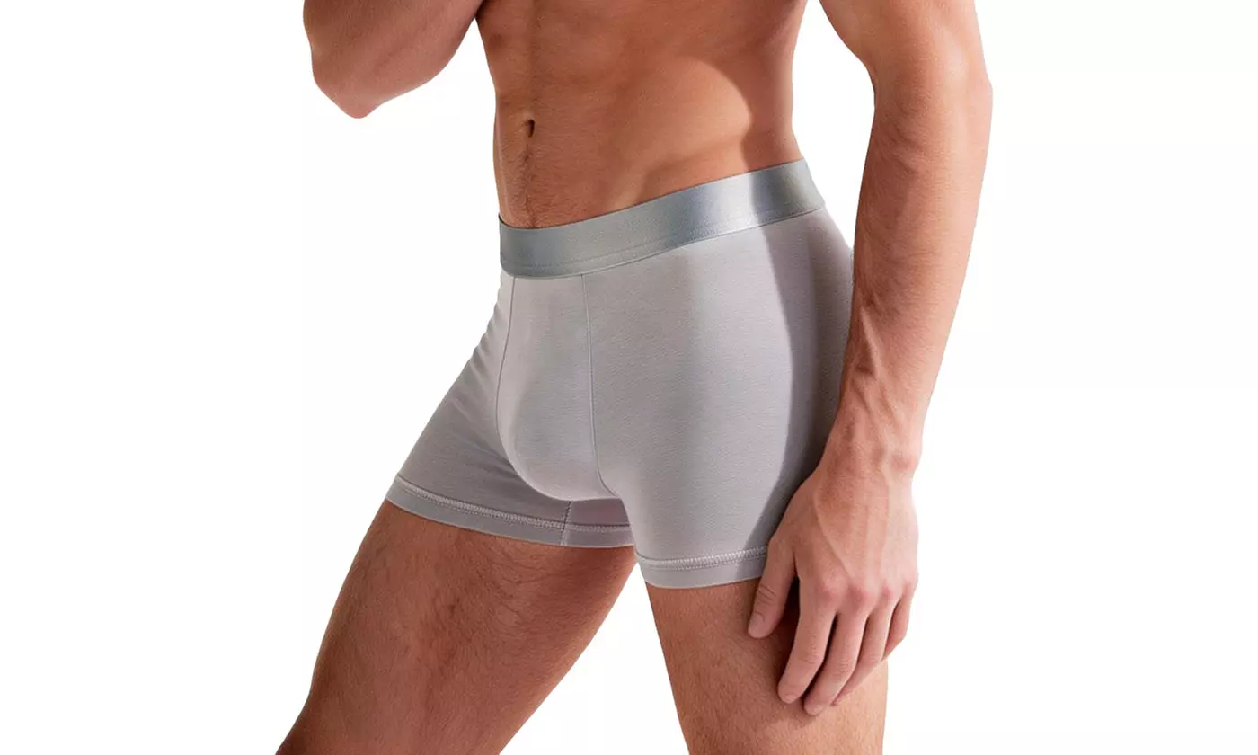 4 Pack Men's Boxer Briefs Breathable 3D Pouch High Elastic Waistband Underwear