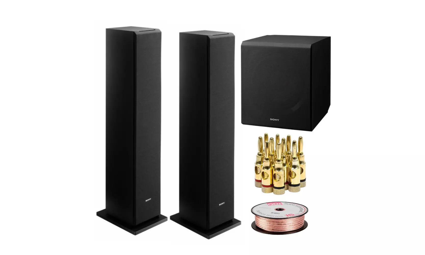 Sony SSCS3 Stereo Floor-Standing Speaker (2-Pack) with Active Subwoofer Bundle - Primary Image