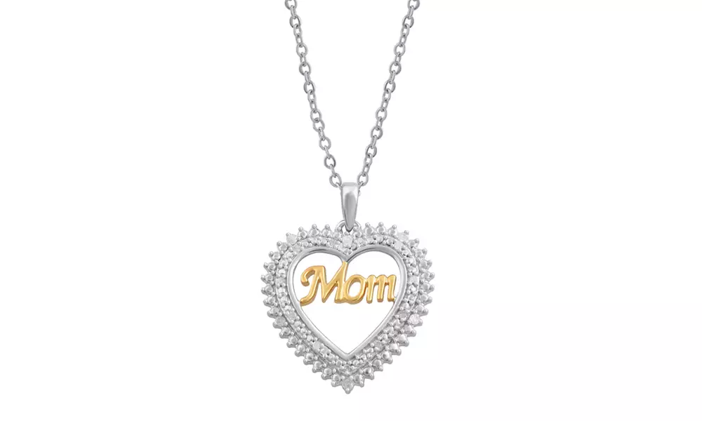 1/10 Cttw Diamond Mom Pendant in Sterling Silver - Primary Image