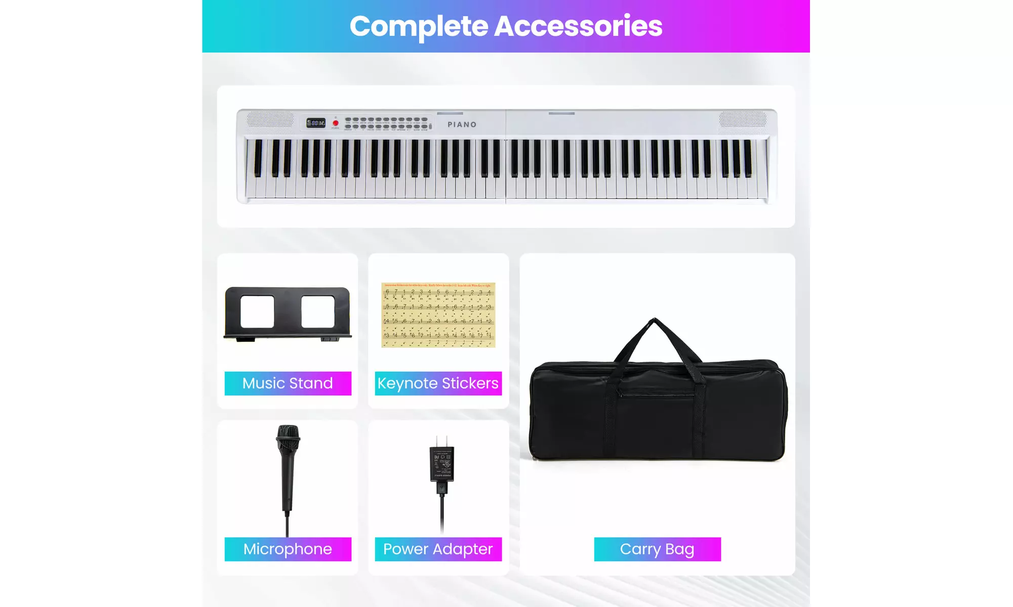 Costway 88 Key Folding Piano Keyboard with Wireless MIDI Dual Speakers