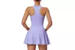 Women Tennis Athletic Zip Tank Dress with Shorts and Padded Bra - Second Medium