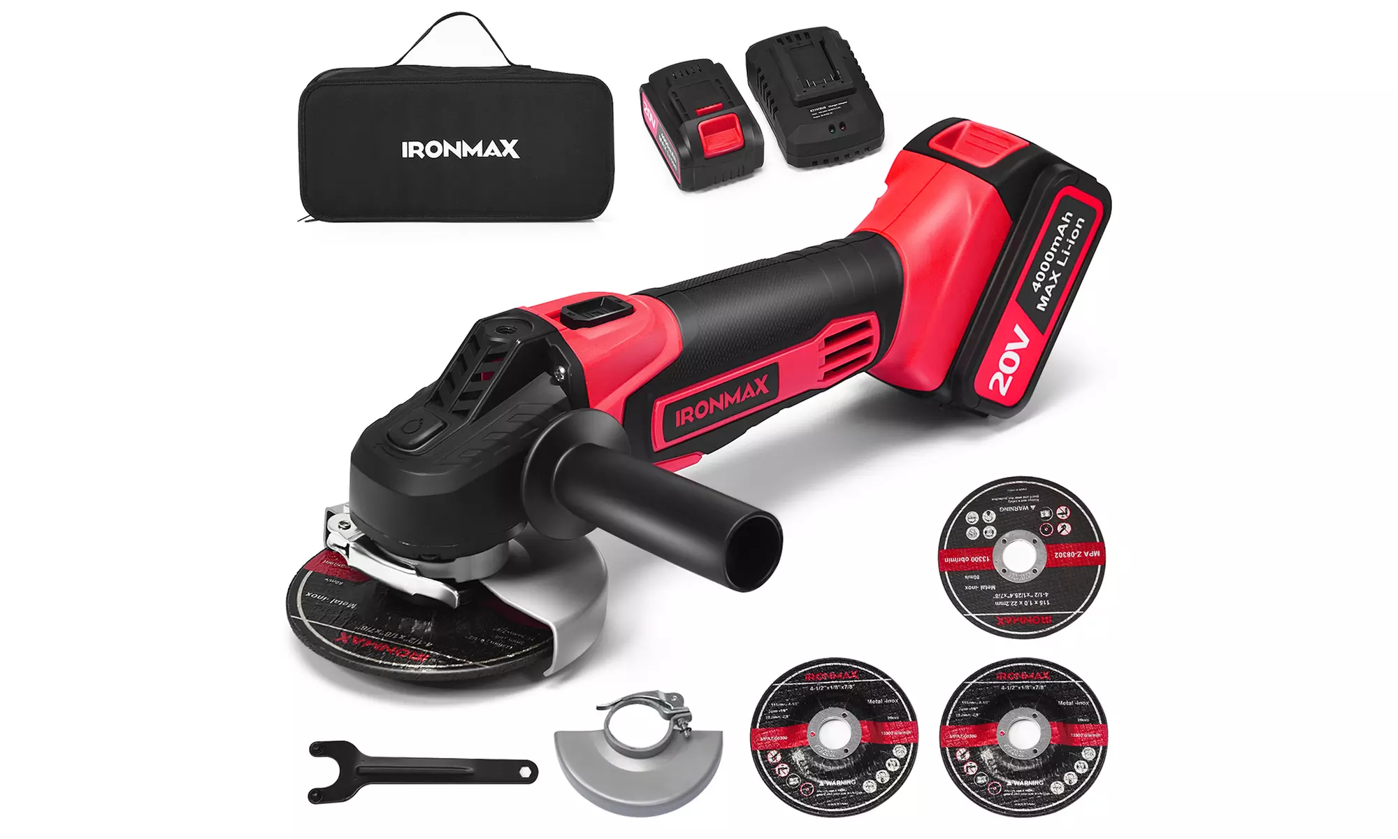 IRONMAX 20V Cordless Angle Grinder 4-1/2'' 9000RPM - Primary Image