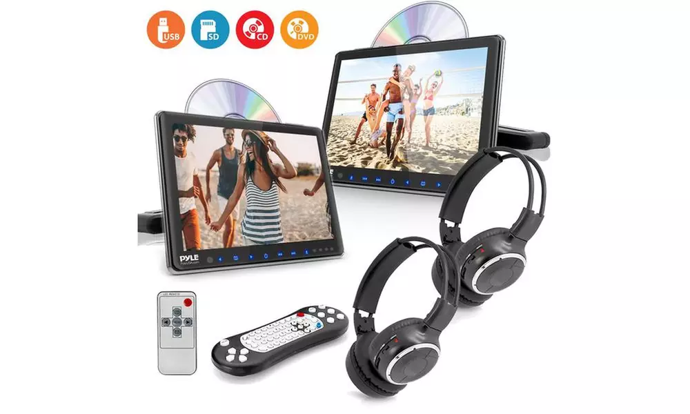 Dual 9.4Headrest CD/DVD System Kit - Primary Image