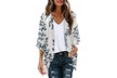 Chiffon Floral Print 3/4 Sleeve Kimono Cardigan Cover Up Casual Blouse Tops - Second Medium