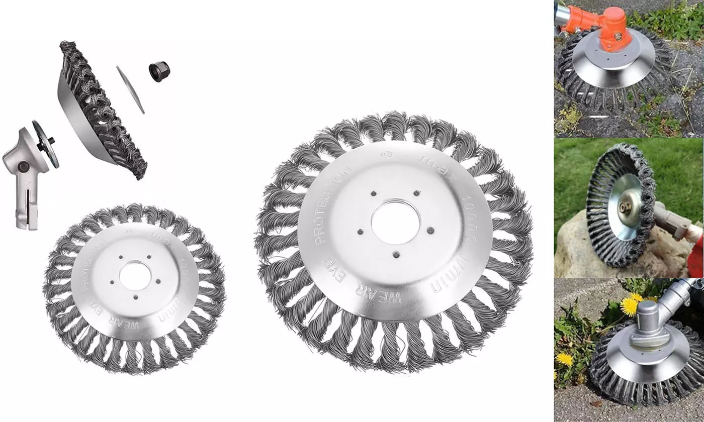 6"/8" Round Steel Wire Trimmer Head Grass Cutter String Trimmer Replacement - Primary Image