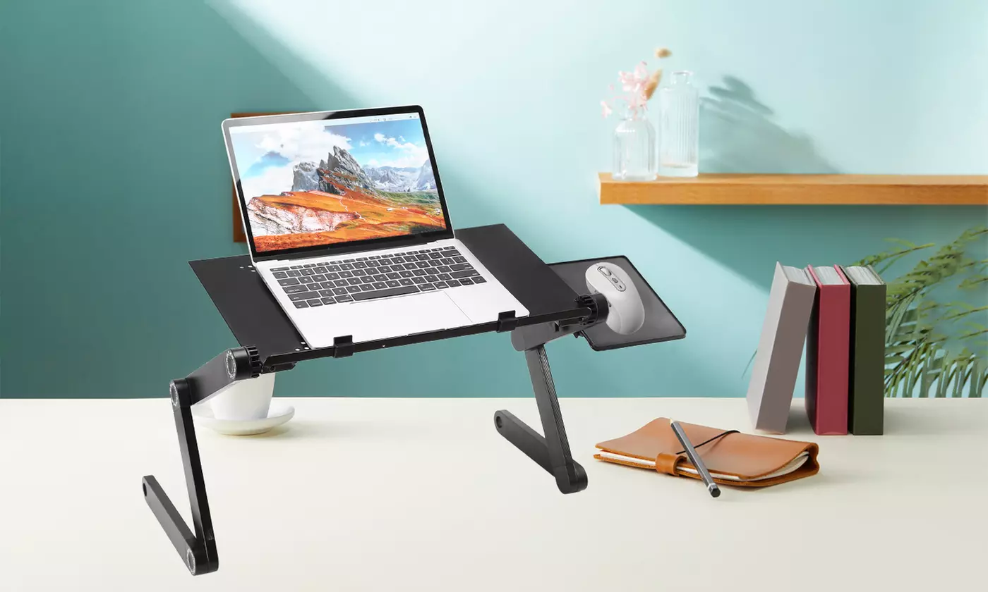 iMounTEK Adjustable Foldable Laptop Table Stand with Detachable Mouse Pad Board