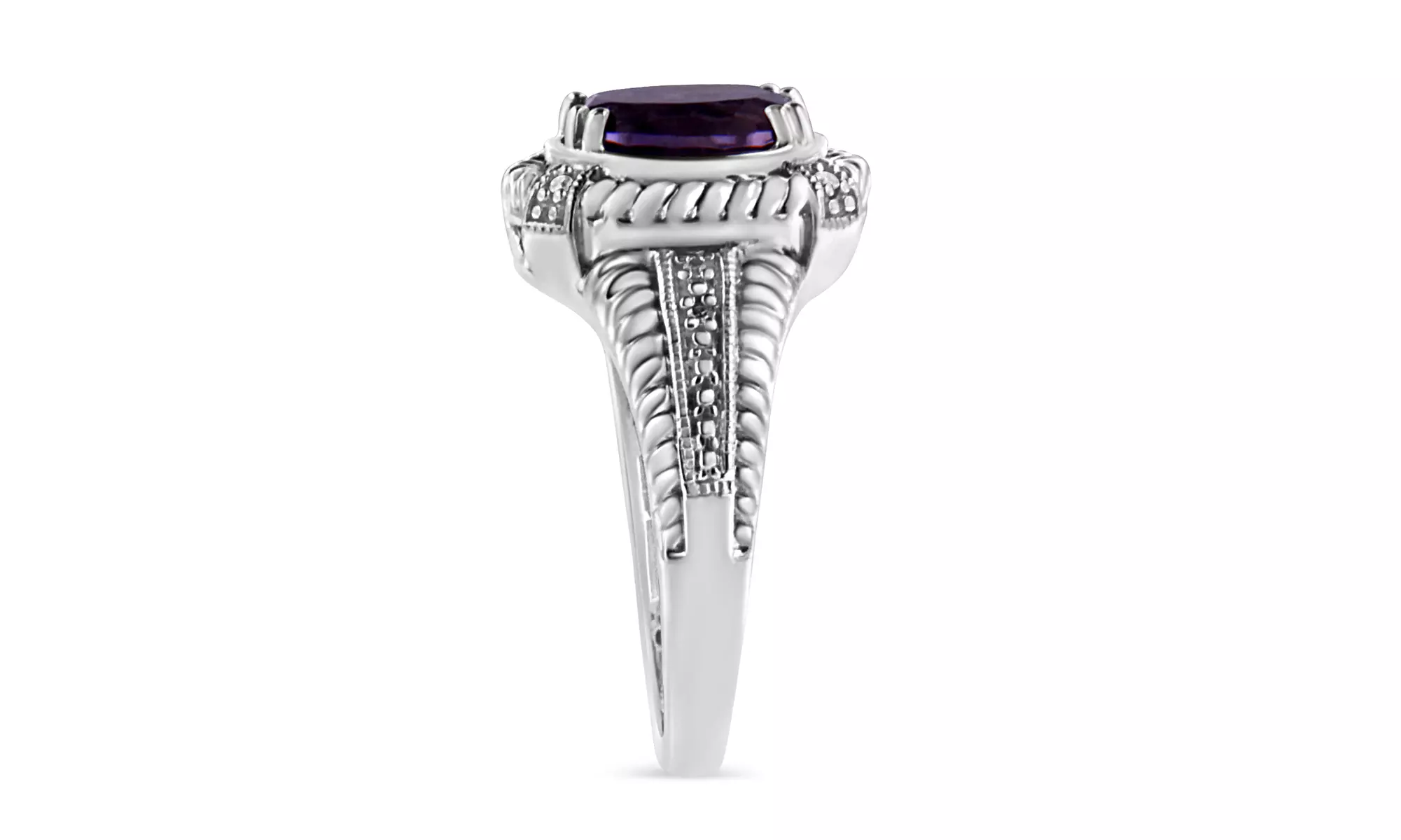Amethyst and Diamond Collection: Earrings and Ring