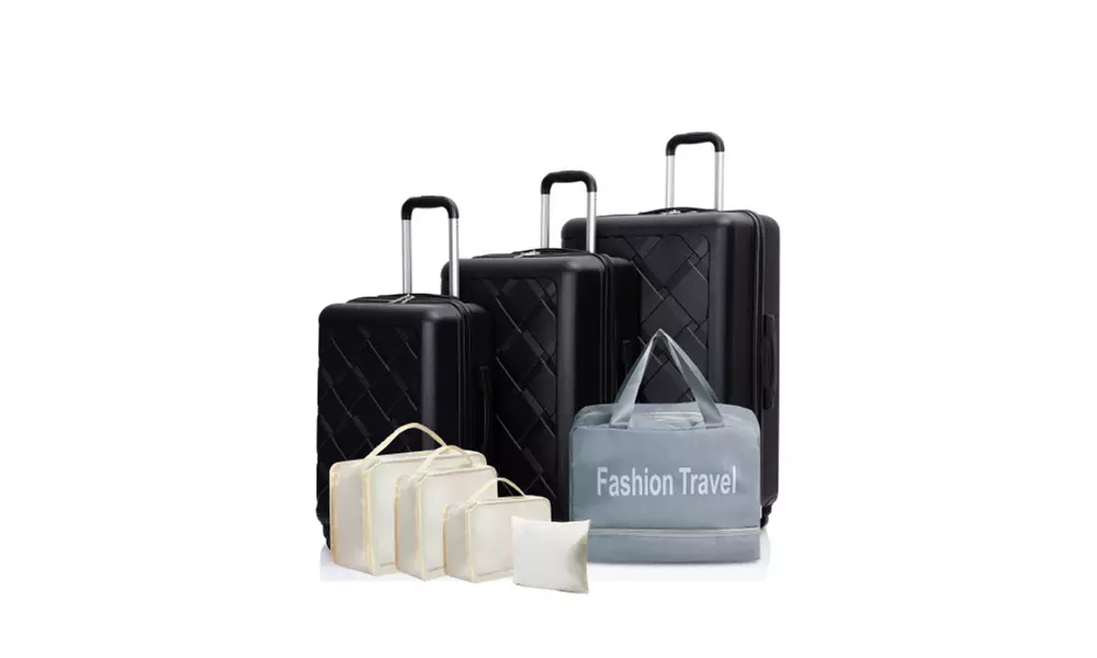 Eight-Piece Luggage Set with Spinner-Wheeled Hardshell Suitcases