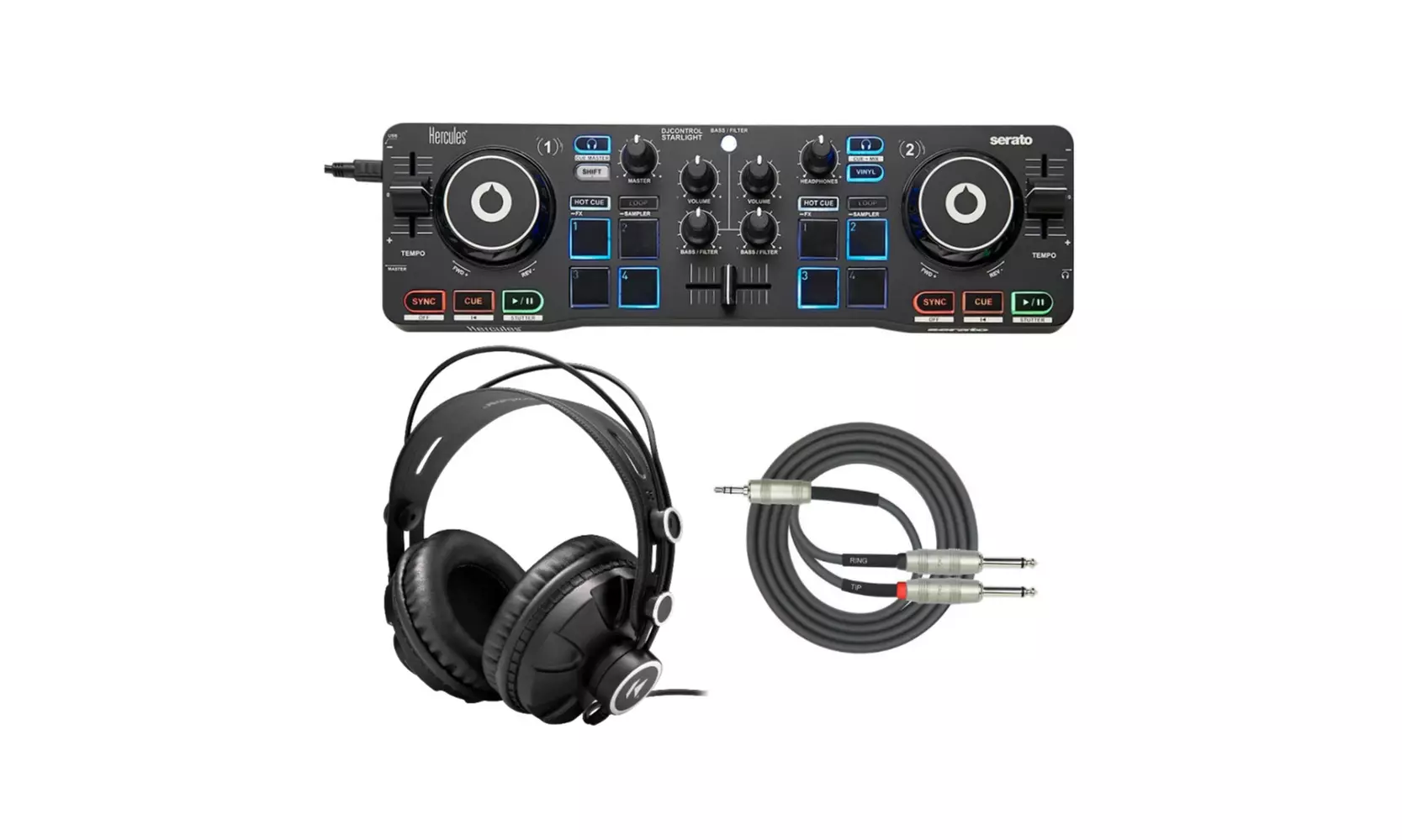 Hercules DJ Control Starlight Compact Controller with Serato DJ Lite Bundle - Primary Image