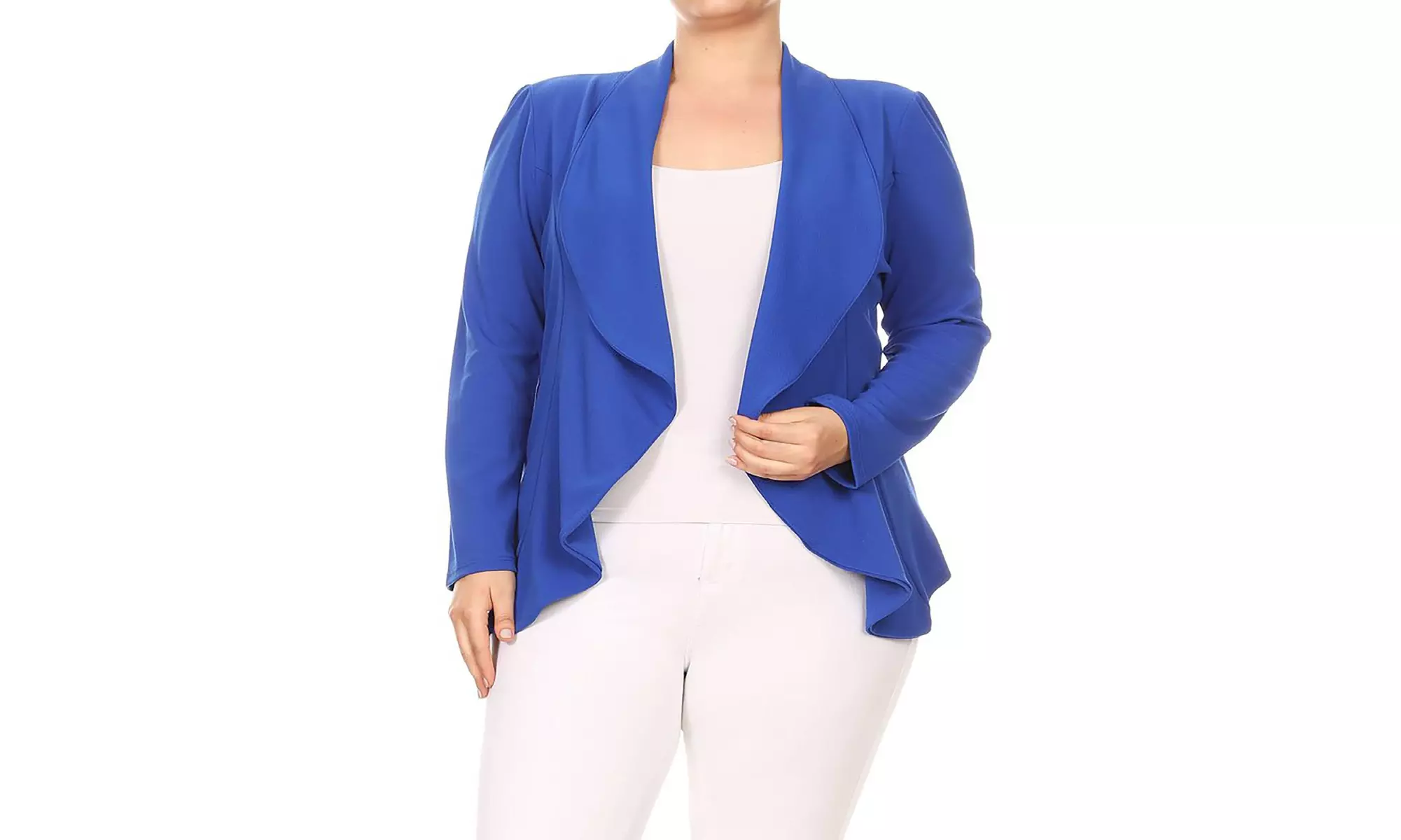 MOA Collection Womens Open Front Blazer with Plus Size