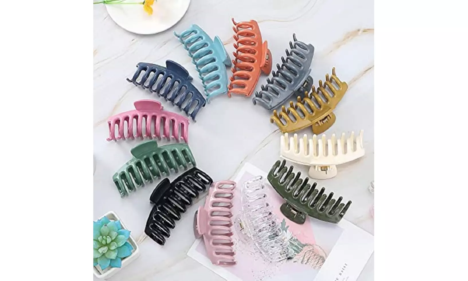 12 Pack Hair Claw Clips Large Stylish Hair Clips Barrettes - Second Medium