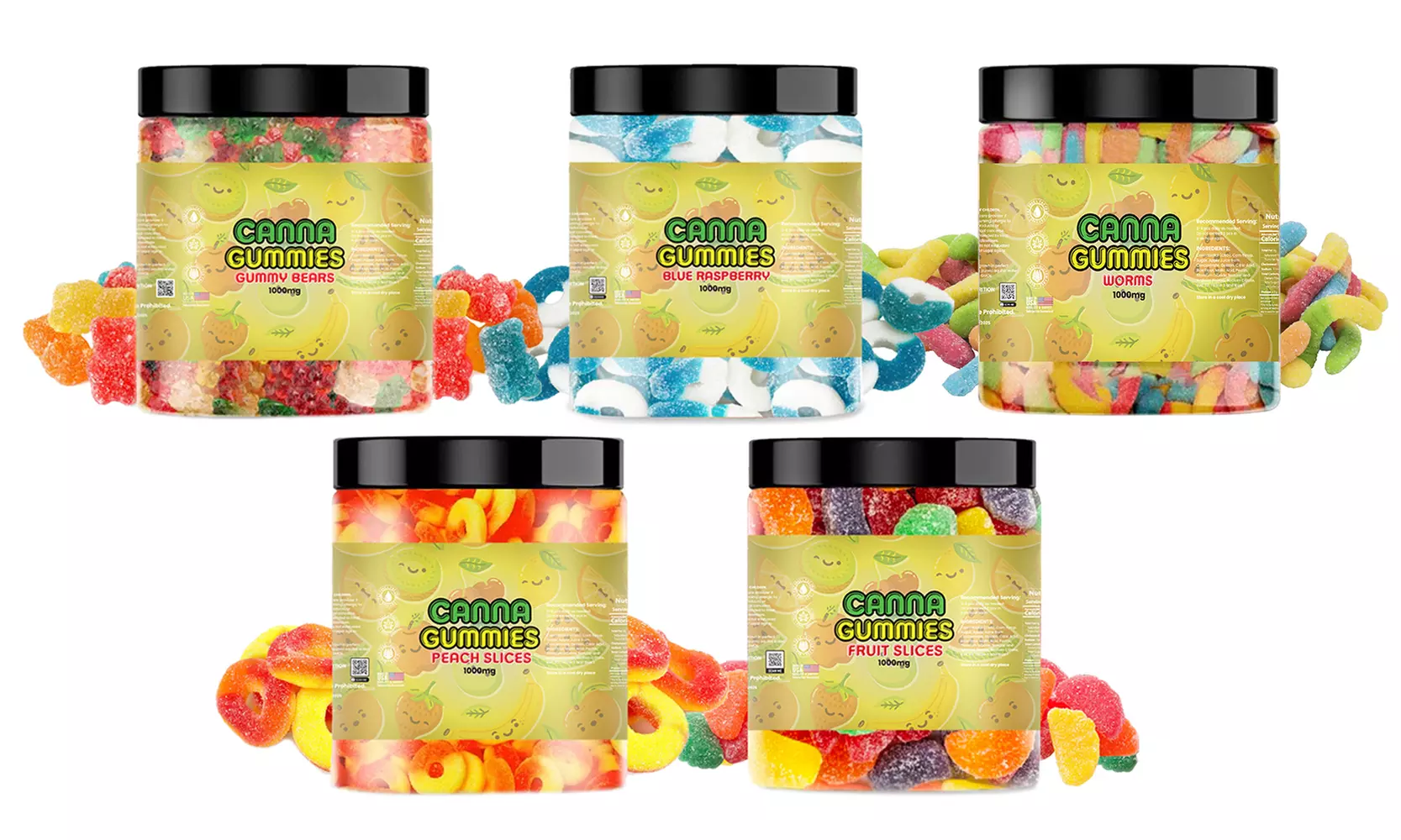 1000MG CBD High Potency CANNA GUMMIES Relax Gummies - Primary Image