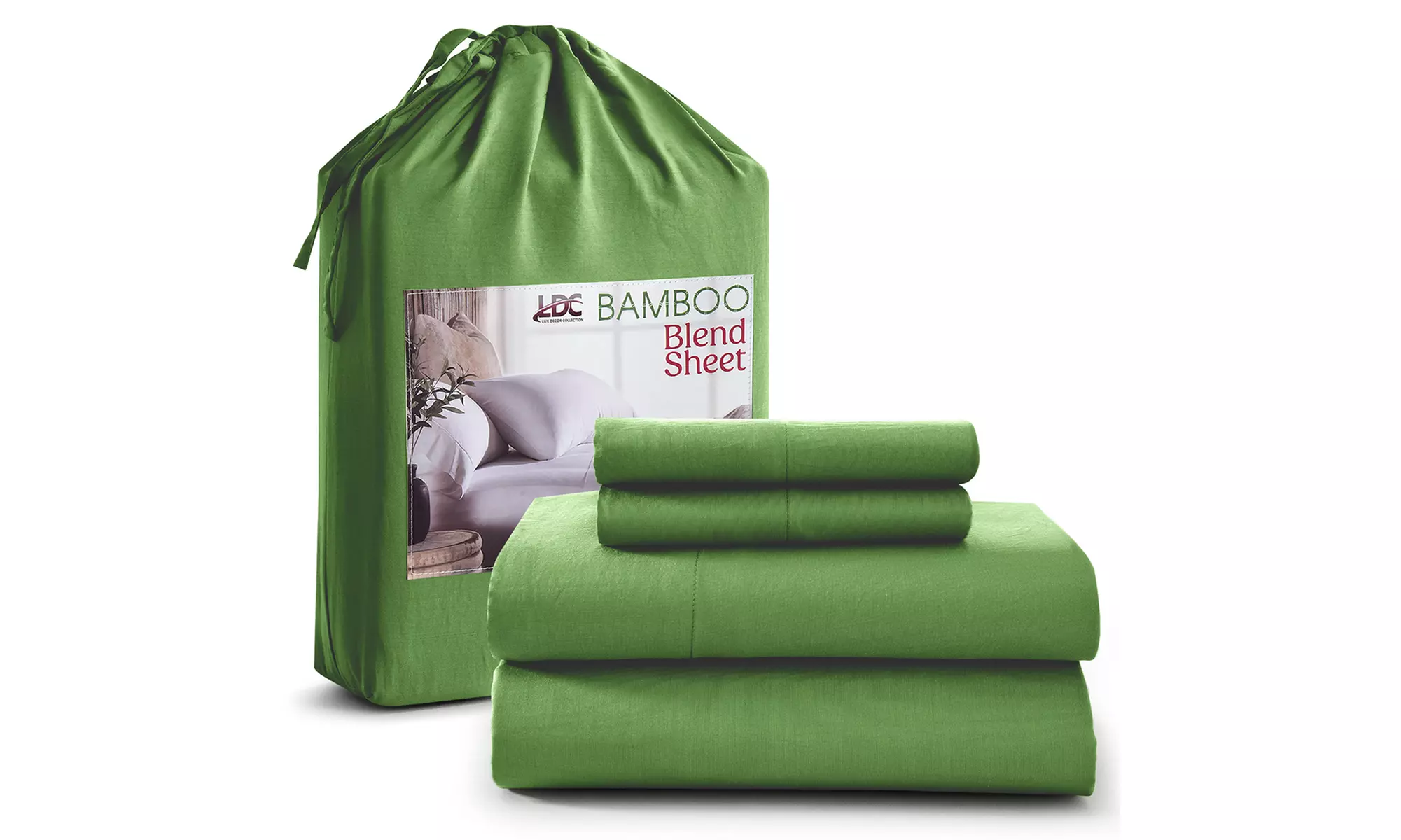 Lux Decor Luxurious Bamboo 4PC Bed Sheet Set Deep Pocket Super Soft Cool Bedding