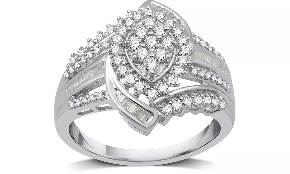 3/4 CTTW Diamond Engagement Ring in Sterling Silver By DeCarat - Primary Image