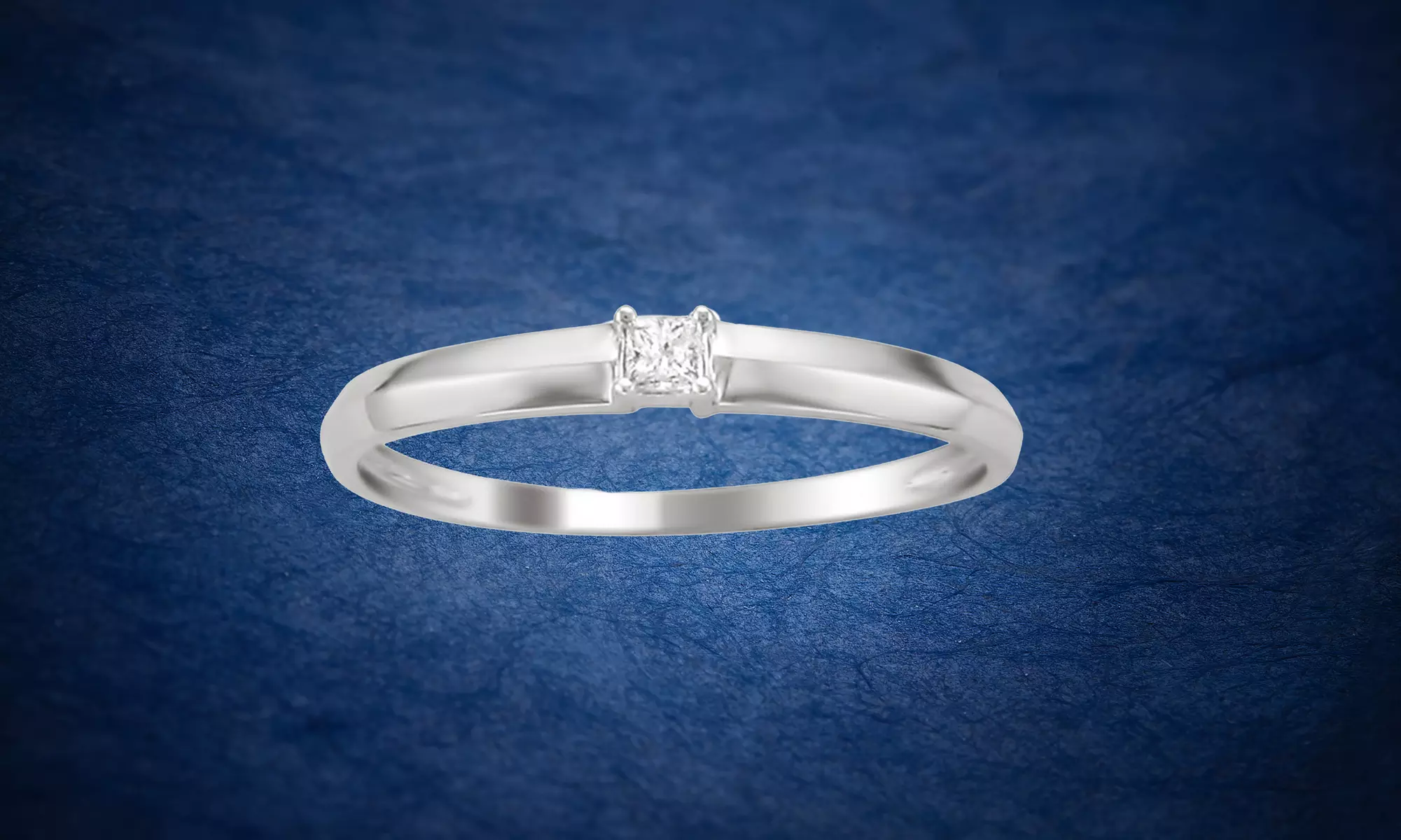10K Gold Princess-cut Promise Band Ring Diamond Accent Jewelry for Women Girls - Primary Image