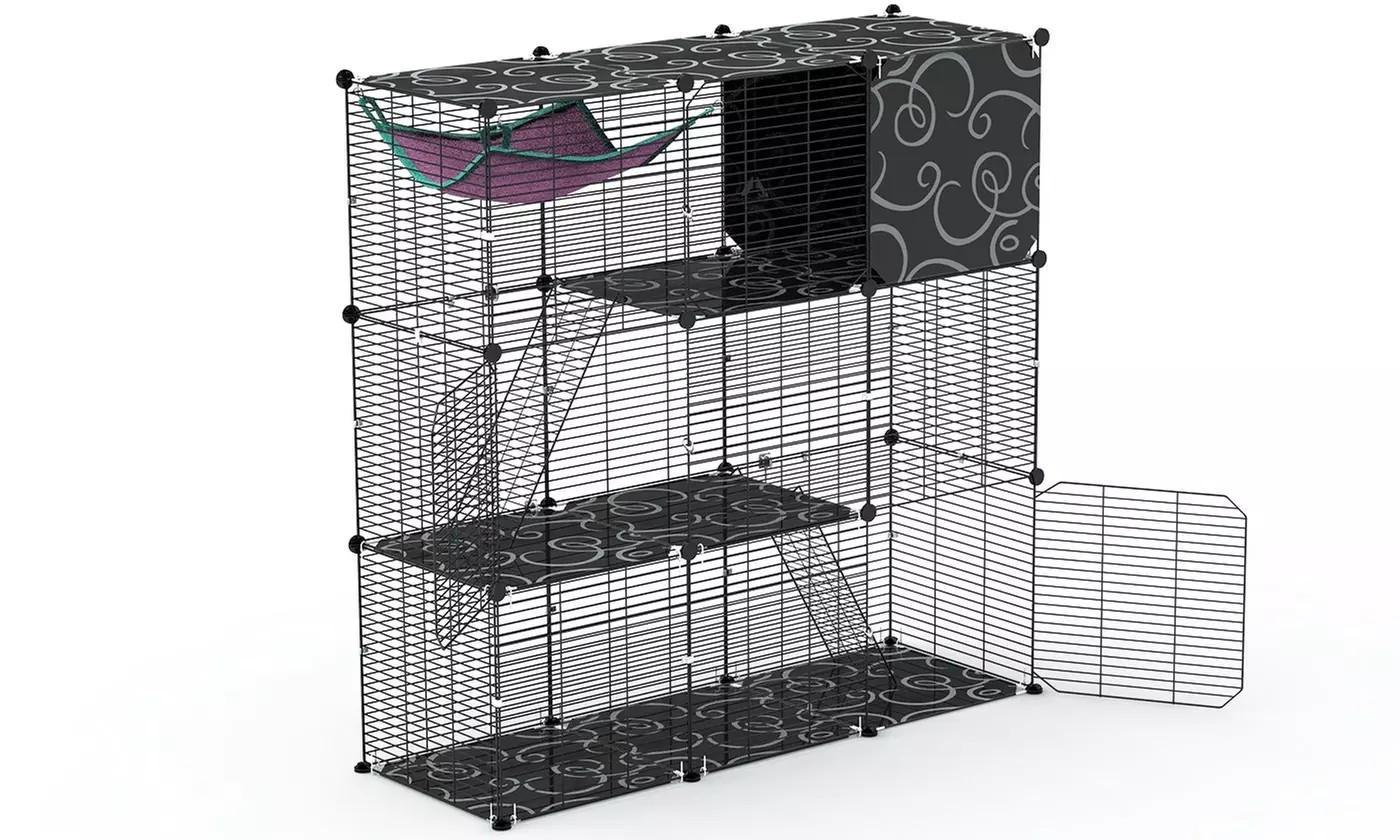iMounTEK 2-Tier and 3-Tier Cat Cages Indoor Pet Playpens for 1-2 Cats