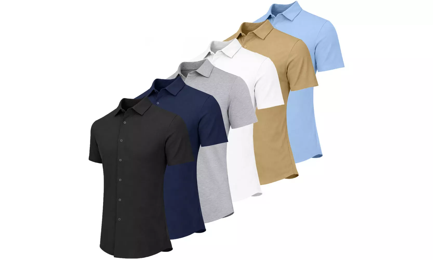Men's Multi-Pack Short Sleeve Knit Button Down Shirt (Sizes, S to 3XL)