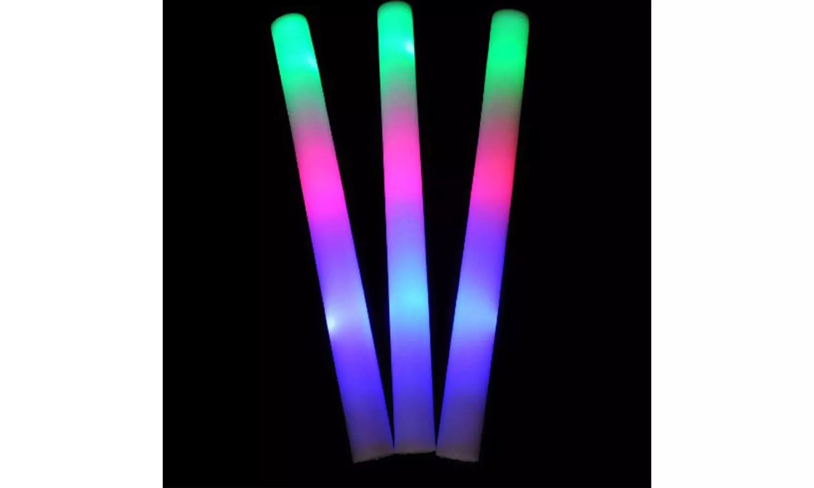 US 24-48 Pack LED Light Up Foam Sticks Glow Batons Flashing Rave Batons DJ Wands