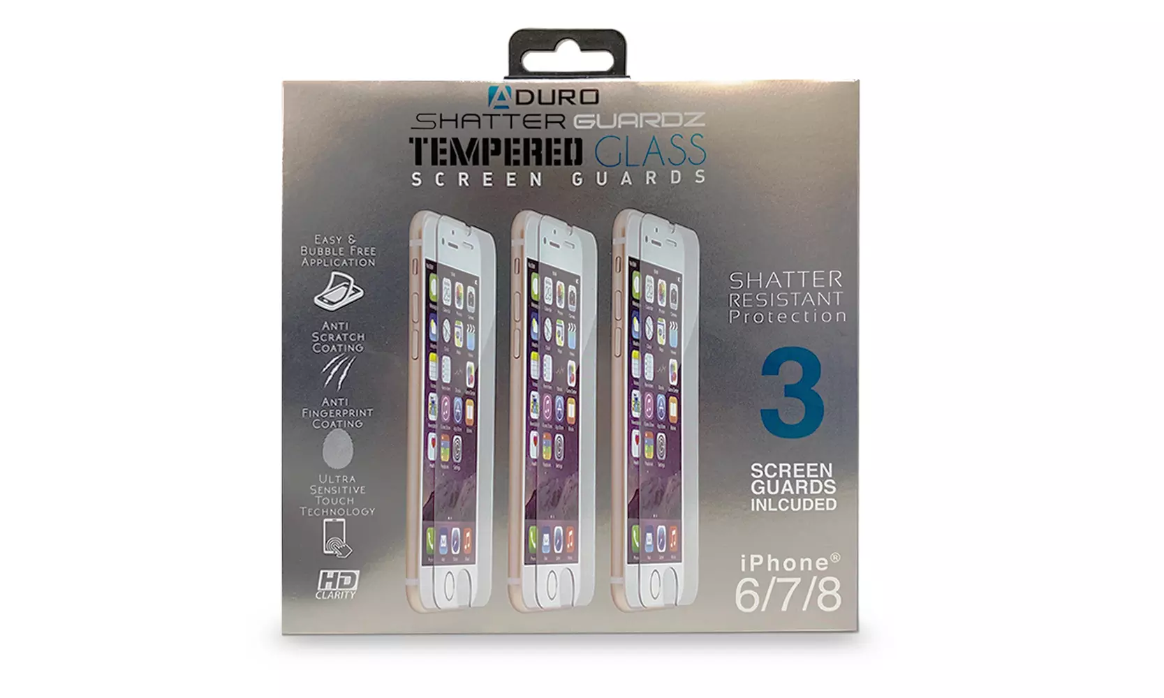 ShatterGuardz Tempered Glass Screen Protectors for iPhone (3, 5, or 10-Pack) 