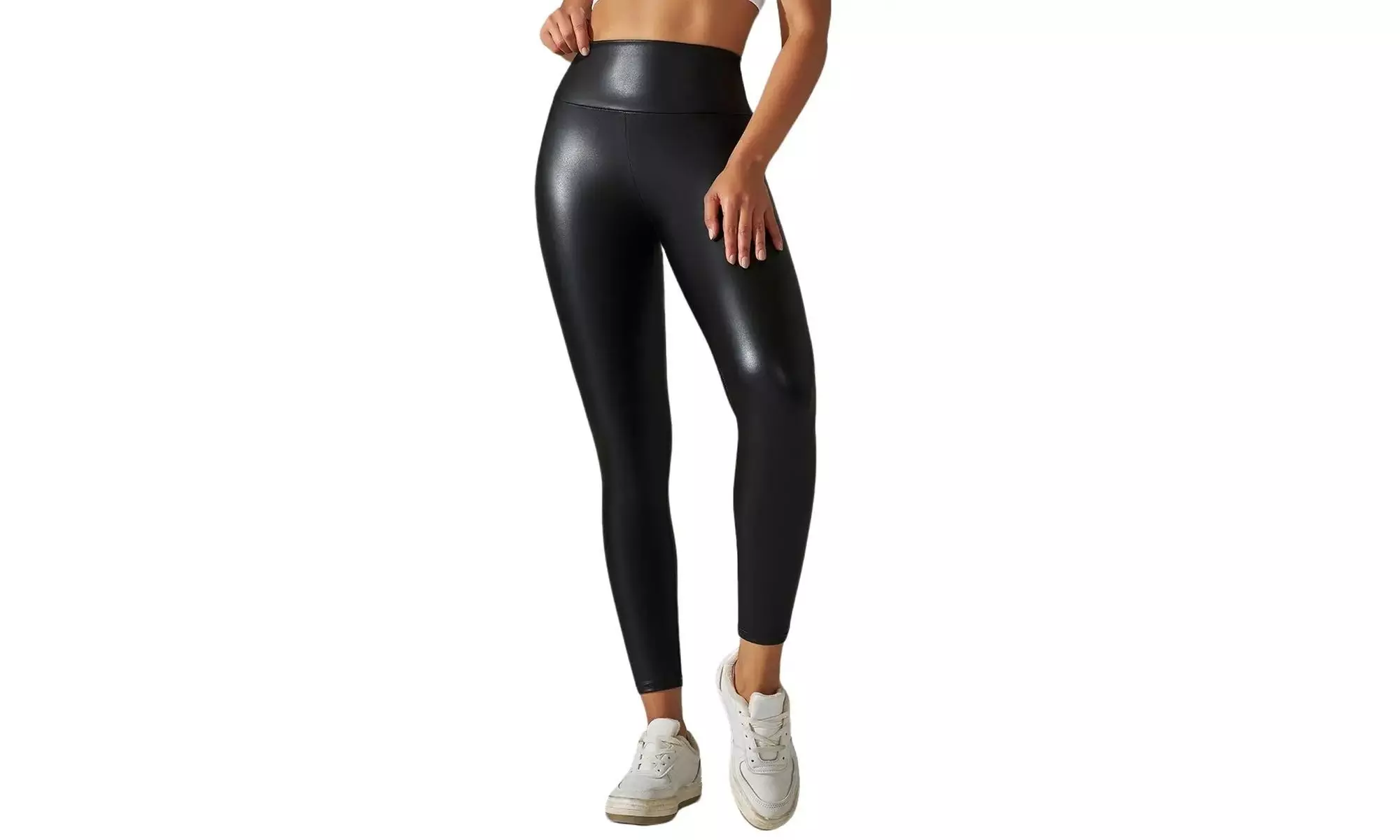 Women's High Waisted Butt Lifting Faux Leather Leggings