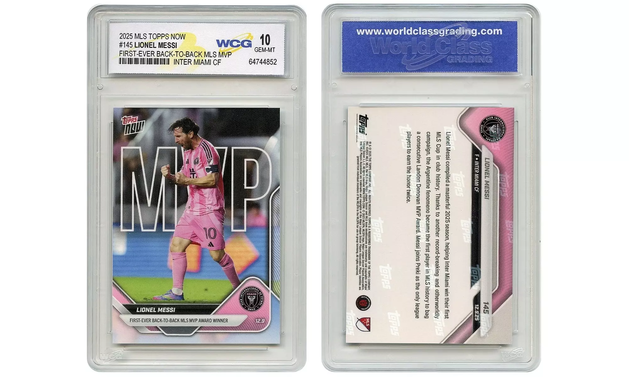 2025 Topps Now Card lionel Messi #145 First Ever Back-to-Back MLS MVP - GM10 - Primary Image