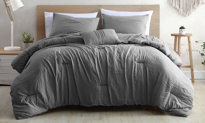 4-Piece Garment Washed Comforter Set | Groupon