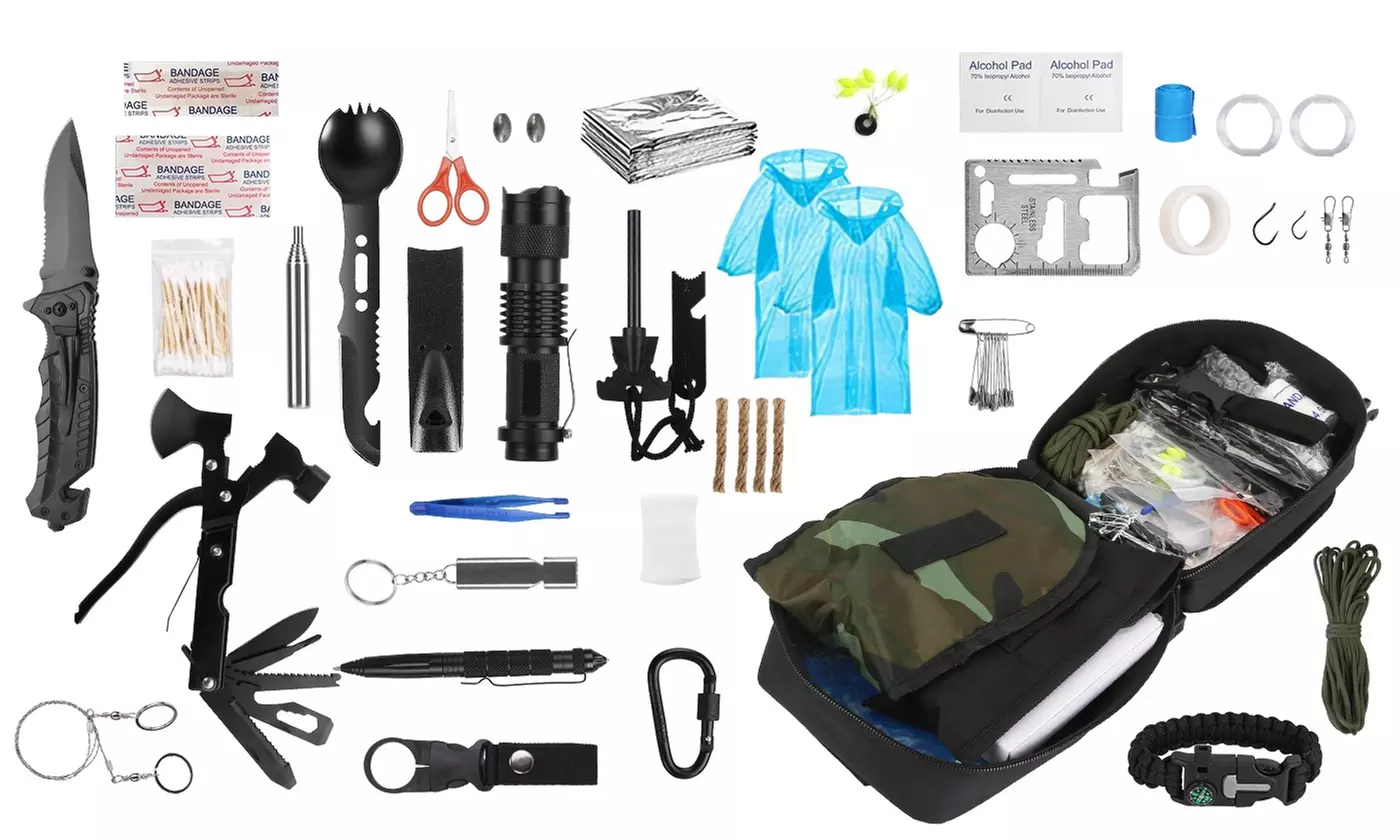 LakeForest 121-Piece Survival Kit with Emergency Gear and First Aid Essentials