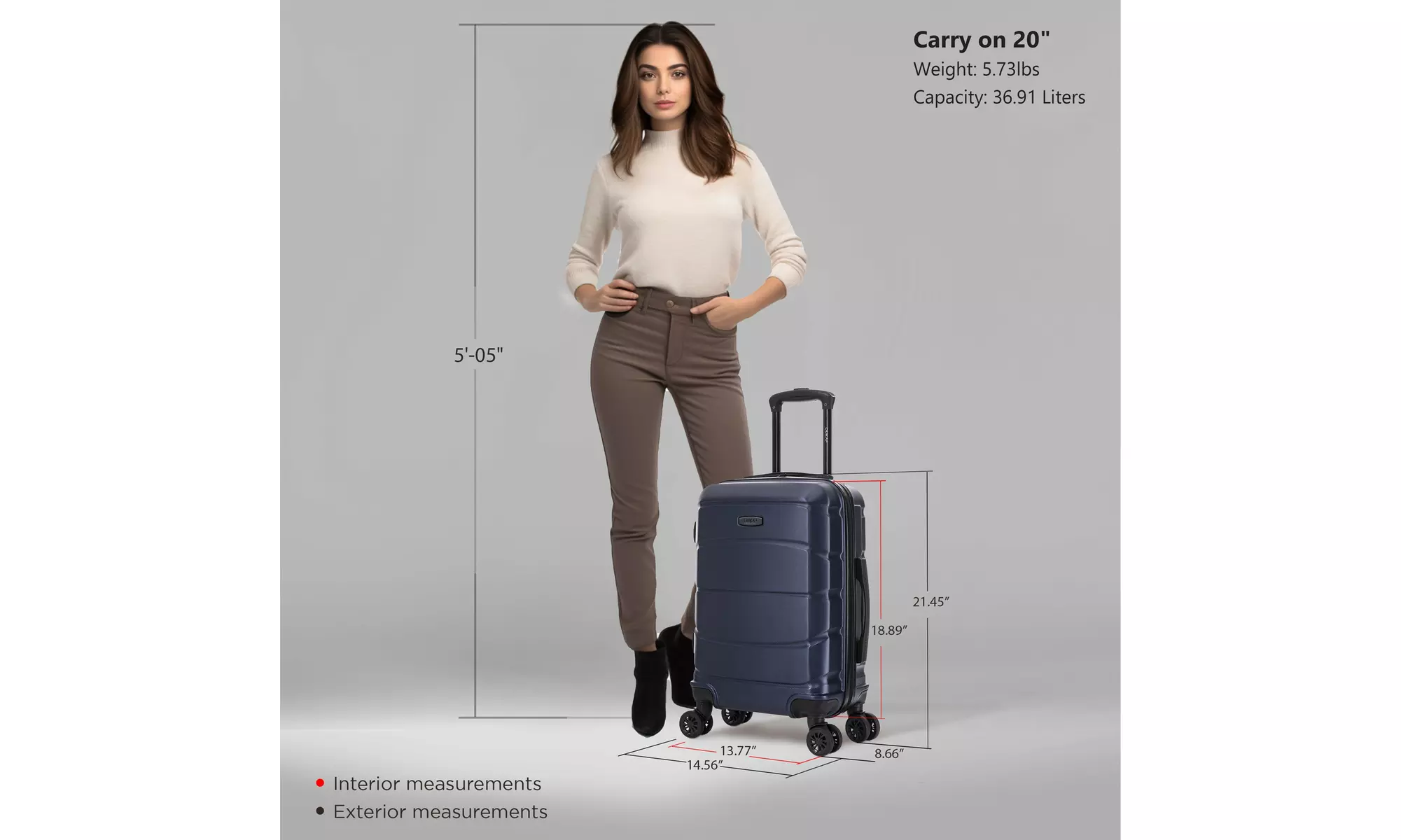 DUKAP Sense Lightweight Hardside Spinner Luggage 20"/24"/28"