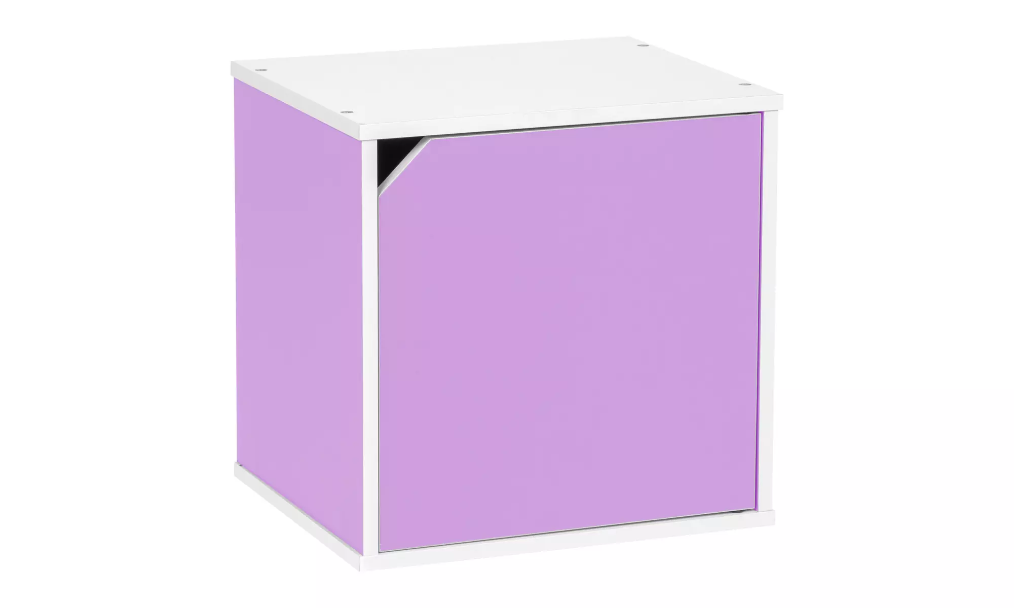 IRIS BAKU Modular Wood Cube Box with Door, Purple - Primary Image