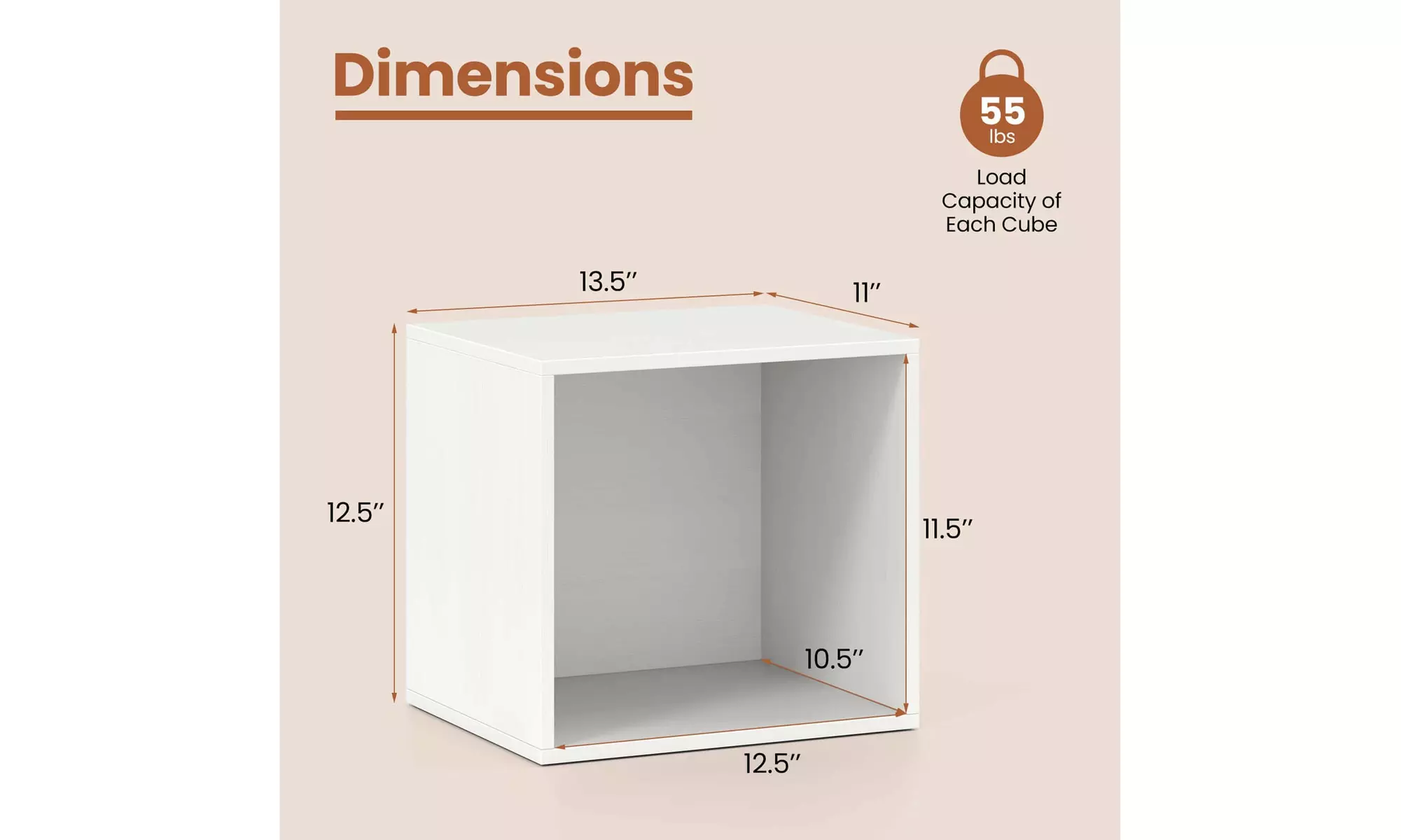 Costway Cube Storage Organizer Stackable Open Book Shelf for Small Space Storage